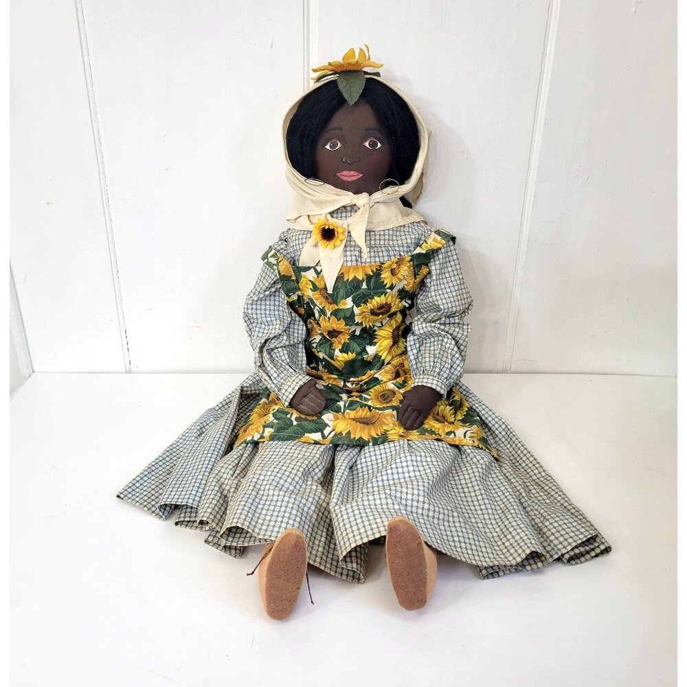 Extra Large Handmade Folk Doll Three Feet Tall With Sunflowers - Picture 6 of 6
